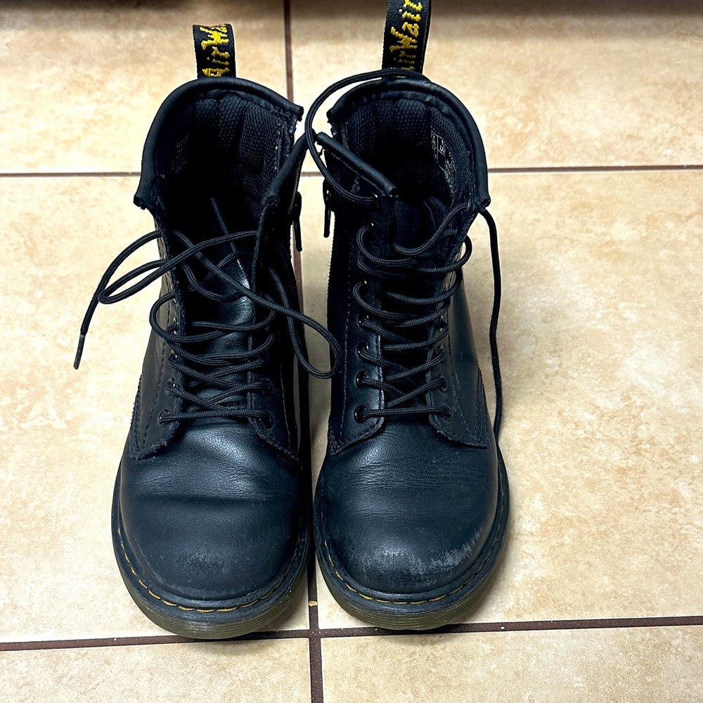Dr. Martens Black Leather Boots with Black Laces